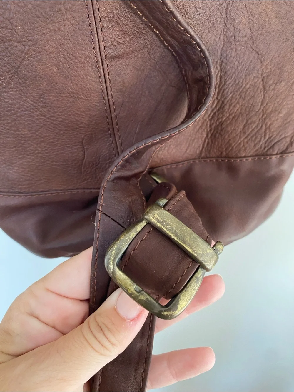 Vintage Wilson’s Leather Espresso Bucket Sling Bag